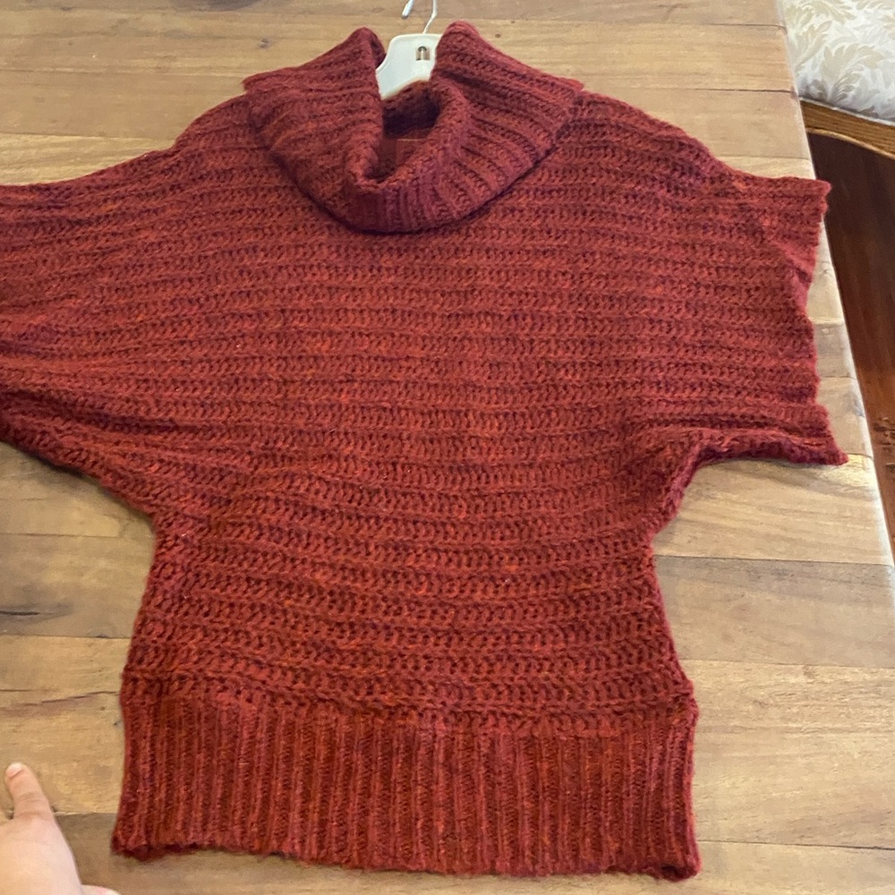 Free People Cowl Neck Sweater - Deep Red